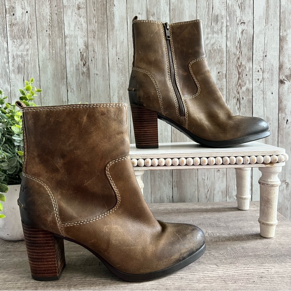 Sperry Top-Sider Womens Dasher Grace Brown Ankle Leather Boots 8.5 Almond Toe